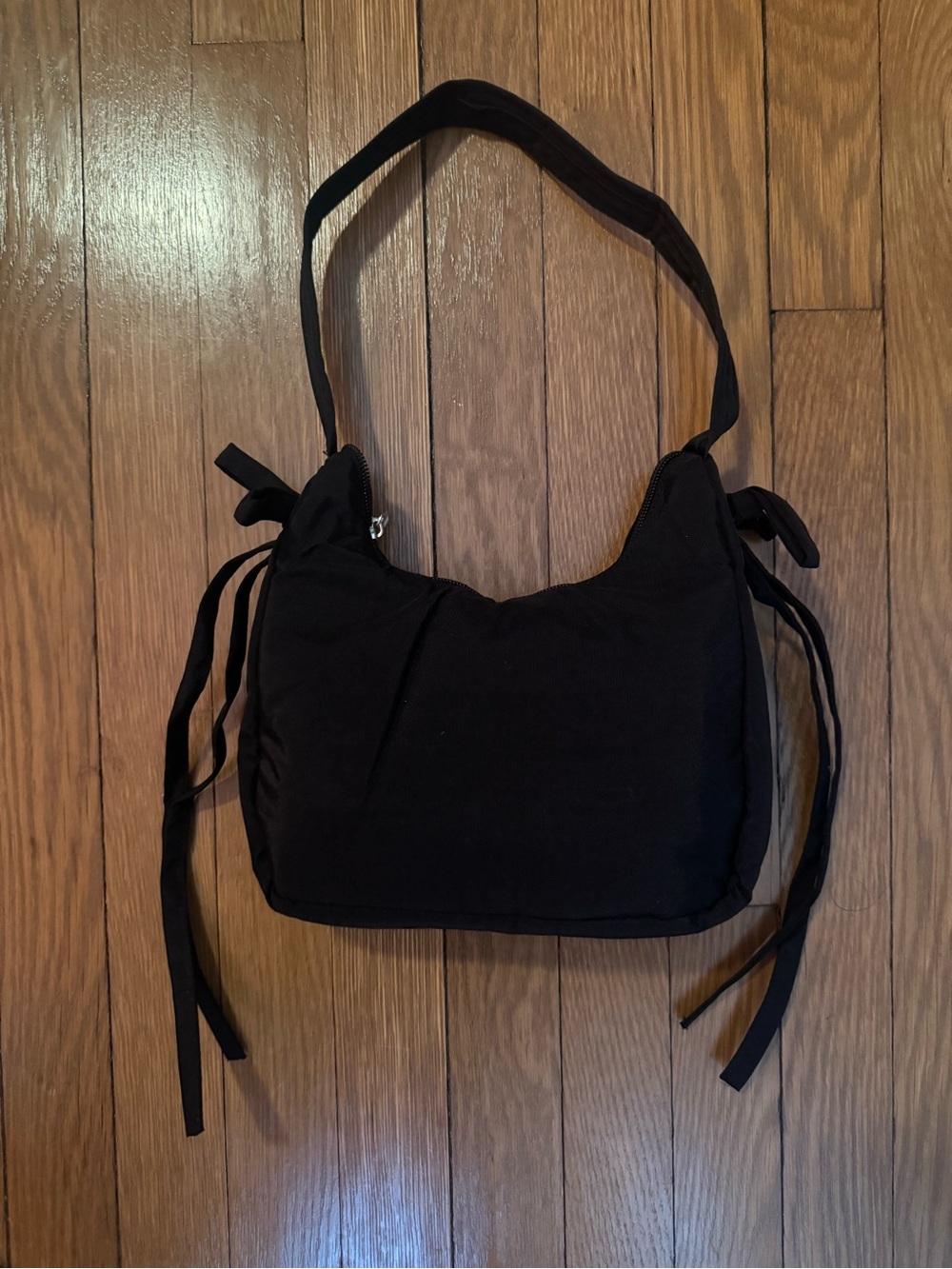 Classic Black Bow Shoulder Bag - Minimal Women's Tote